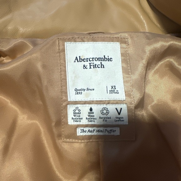 Abercrombie & Fitch Tan Puffer Jacket Size XS - Picture 7 of 10